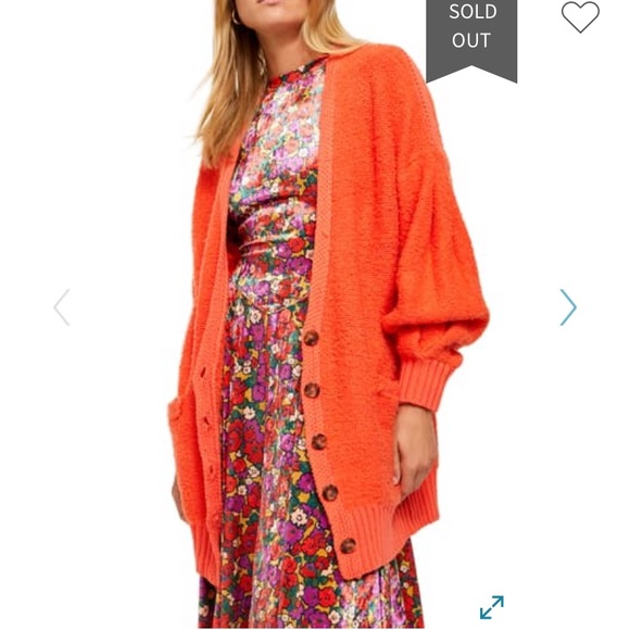 Free People Sweaters - Free People Snow Drop Chunky Cardigan Orange